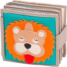 6-сторонняя мини-тихая книга Jolly Designs, дремлющий лев, обучающая игрушка Монтессори, изготовленная из высококачественной ткани, для развития 
