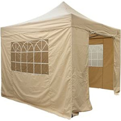 All Seasons Gazebos 3x3m vollständig wasserdichtes Faltpavillon mit 4 Seitenteilen - Beige