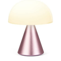 Lexon MINA M uzlādējama bezvadu LED galda lampa naktsgaldiņam vai rakstāmgaldam ar reostatu, akumulatora darbības laiks līdz 12 stundām — gaiši rozā