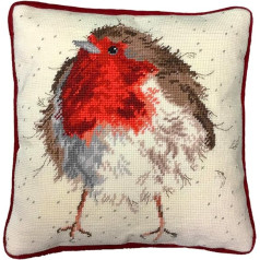 Bothy Threads Gobelin-Stickkissen Set Jolly Robin Tapisserie, 38x38cm, THD5, Stickbild vorbedruckt