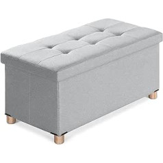 BRIAN & DANY Скамейка с местом для хранения вещей, складной табурет с сиденьем и крышкой, подставка для ног Seat Cube, светло-серый, 76 x 38 x 40 см