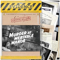 Cryptic Killers Ungelöstes Krimi-Spiel — Cold Case Files Untersuchung Detektiv Beweise & Kriminalität Datei — Einzelpersonen, Verabredungen & Partyspiele — Mord im Merivale Manor