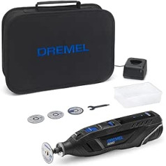 Dremel 8260 akumulatora rotējošais rīks ar bezsuku motoru un 12V 3Ah litija jonu akumulatoru komplektu ar 5 piederumiem, maināms ātrums 5000–35000 apgr./min.