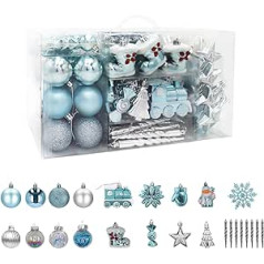 115 Christmas Baubles Christmas Tree Decorations Hangers Christmas Tree Baubles for Christmas Tree Decoration Christmas Tree Baubles (Blue)