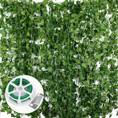 24-Piece Artificial Ivy Garland, Ivy Vine Decoration, Artificial Plant Garland, Wedding, Party, Garden, Home