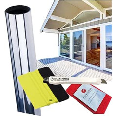 Solar Systems Venetian Interior Mirror Film, Mirror Window Film, Window Film Mounting Kit, Self-Adhesive Film, Ensures Discretion (100 x 200 cm)