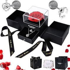 Swetfela Eternal Rose with Chain, Rose with Chain Box with Ring, Rose with Chain with 100 