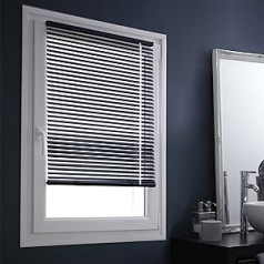 25mm Aluminium Venetian Blind No Drilling Required Anthracite Grey 107cm x 150cm