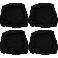 4x Grey/Brown/Black Stretchy Elastic Protective Covers Dining Room Chair Seat Cover Dining Room Chair, black, .