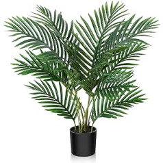Fopamtri Artificial Large Areca Artificial Palm Tree Plant, 60 cm in Pot, Fake Tropical Hawaii Green Plant for Bedroom, Office, Garden, Wedding Party Decoration (1 Pack)