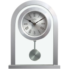 Acctim36757 Bathgate Glass Pendulum Mantel Clock, Silver