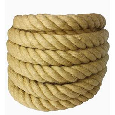 Natural Hemp Manila Jute Rope - Marine Nautical Cord Rope for Craft Boat Anchor Dock Climbing Hammock Swing Garden Decoration 1/4 1/2 3/4 3/8 1 1+1/2 2 Inch 48 96 Ft (2 Inch, 48 Ft)