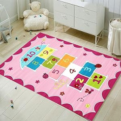 FODELIUY Hopscotch paklājs bērnu istabai, Apiņu paklājs, Bouncy Box Paklājiņš, Rotaļu paklājiņš meitenēm un zēniem, Bouncy Paklājiņš bērniem (80 x 160 cm)