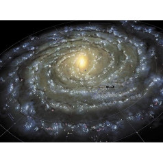 Kosmosa karte Piena ceļa galaktikas spirālveida zvaigznes Saules sistēmas liela sienas mākslas plakāta druka Biezs papīrs 18 x 24 collas Kosmosa karte Zvaigznes sienas plakāta izdruka