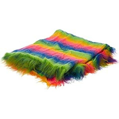 High Pile Fun mākslīgās kažokādas auduma materiāls Rainbow Mix - Rainbow Mix, 1 m - 150 cm x 100 cm