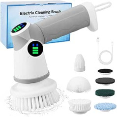 Electric Cleaning Brush 2023 Joint Brush with 6 Interchangeable Brush Heads for Cleaning, 6-in-1 Cleaning Brush for Cleaning Bathrooms, Tubs, Floors, Tiles, Car, Garden and Home