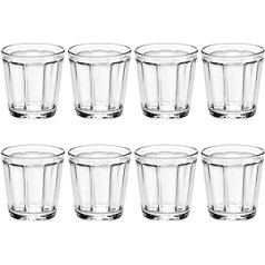 SERAX dzeramo glāžu caurspīdīgais iepakojums pa 8 — dzeramā glāzes 6,5 x 6 cm 100 ml — Sergio Herman Serax Surface Glassware — glāžu komplekts, ūdens glāžu dzeramo glāžu komplekts