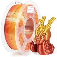 iSANMATE PLA 3D printera kvēldiegs, PLA kvēldiegs 1,75 mm +/- 0,02 mm, gradienta spīdīgs zīds PLA 1 kg, zelta/sarkans varavīksnes pavediens