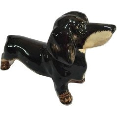 B2SEE LTD Ceramic Dachshund Dog Black Money Box Piggy Bank Safe Gift Figure Original Eyecatcher Money Dachshund