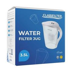 Clarifilter ūdens filtra krūze 3,5 l ar elektronisku filtra atgādinājumu ar bezmaksas filtru — atkarībā no izvēles ir iekļauta papildu informācija