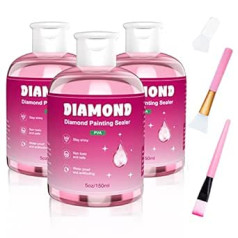 GHHKUD Diamond Painting Sealant, 450 ml, Diamond Painting Accessories for Radiant Glittering Pictures, Diamond Painting Glue with Brush, Transparent Protective Seal for Diamond Painting and Puzzle