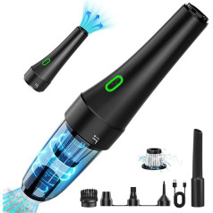 NBFBA Car Handheld Vacuum Cleaner, 8500Pa Wireless Vacuum Cleaner Equipped with Two Nozzles, Washable 304 Stainless Steel HEPA Filter for Home/Office/Car, with Inflatable Function, for Swimming Rings