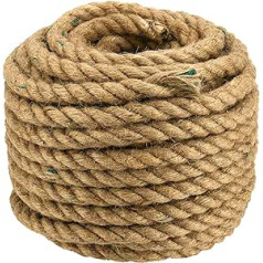 ZOENHOU 12 mm Juteseil, 30 m, natürliches dickes Hanfseil, starkes Jute-Schnur, Bastelseil für Gartenarbeit, Bündeln, Dekorieren, Kratzen