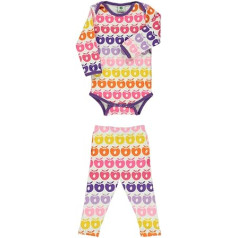 Småfolk Girls Baby Bodysuit LS un legingu komplekts, Mini Retro Apples zīdaiņu un mazuļu kostīmi