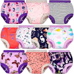 BIG ELEPHANT Baby Girls Training Pants for Toddlers Training Pants Pack of 10 12-24 Months