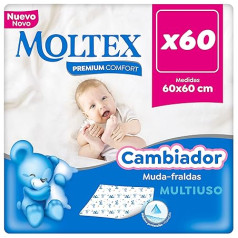 Moltex Premium Comfort vienreizējās lietošanas paklājiņš mazuļu pārģērbšanai (60 x 60 cm) - 60 pārģērbšanās paklājiņi