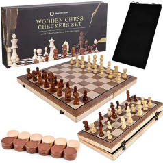 Koka šaha spēle pieaugušajiem, magnētiskais šahs divi vienā, koka šaha dēlis, augsta kvalitāte, īpašas šaha spēles, šaha koksne bērniem, iesācēji, ceļojumi, šaha figūru komplekts ar pārnēsājamu glabāšanas dēli