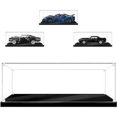 Acrylic Display Case for Lego 42123 42111 42093 10295 10265 10304 Clear Acrylic Box Assembly Dustproof Protection Display Case with Black Base (45 x 20 x 15 cm) (Transparent Style)