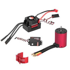 RC motoru komplekts 1/10, ESC motora servo 3650 4500KV bezsuku motors + 60A ESC ar ventilatoru + 6 kg metāla servo (S0600M) + 25T svira 1:10 RC kravas automašīnu piederumi