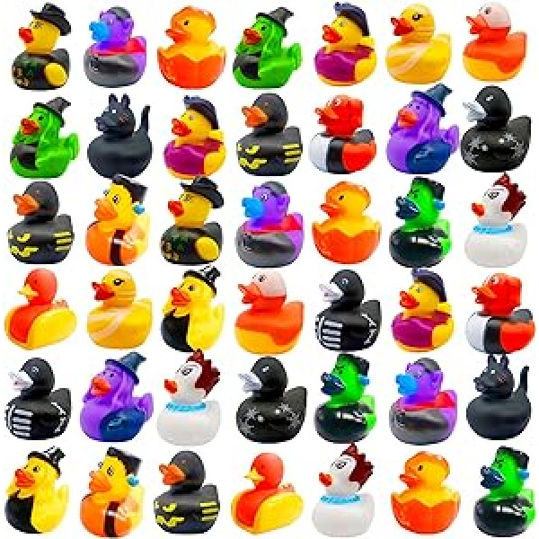 42 Pieces Rubber Ducks for Halloween Baby Shower Bath Toys for Kids Halloween Gifts Gift Exchange (Halloween)