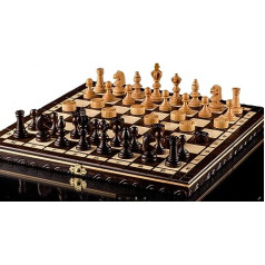 Olimpiskā ķirša koka šahs un melnraksti — 35 cm/14, ar rokām gatavots šaha komplekts ar dāmu