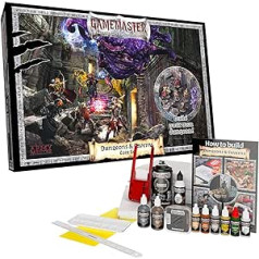 The Army Painter GameMaster Dungeons & Caverns Core Set, Dungeons and Dragons Terrain Plotter Accessories for Warhammer 40k, 8 Bottles of Acrylic Paint, Xps Foam, 3 Army Painter Brushes & 1 Spray