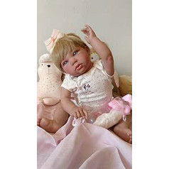 MIS MUÑECAS REBORNS Baby Reborn Celia 52cm Weight 2.3kg Dress and Real Baby Accessories Silicone Vinyl Tubes Headpiece
