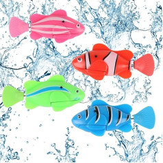 Robofish komplekts x 4 gabali, XiXiRan zivju vannas rotaļlieta, elektriska, Robo Fish vanna, Robo Fish rotaļu komplekts, peldoša robota zivs, ūdens rotaļlietu vanna, klaunu zivs, vannas rotaļlieta bērniem