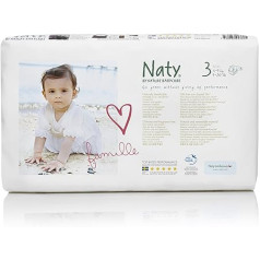 Naty by Nature Babycare Eco autiņbiksītes 3. izmērs 4-9 kg Iepakojumā pa 52