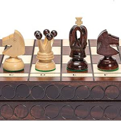 Husaria European International Chess Wooden Playset King's Classic — 45 cm liela šaha spēle