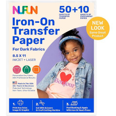 Nufun Activities Inkjet Printable Inkjet Printer Paper for Dark Fabrics 8.5