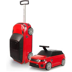 FEBER - Range Rover Floor and Suitcase Red 2 in 1 Kids Travel and Stroller Carry-on Luggage for Kids Boys Girls 2-6 Years, red