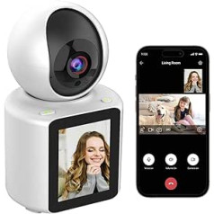 3T6B Video Calls Smart Camera, Baby Monitor Video Surveillance, 2.8 Inch HD Display, with IR Night Vision, Rotating Indoor Camera with Two-Way Audio, for Pets, Household, Baby Monitor