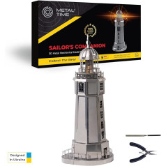 3D modeļu bākas dāvanas, metāla modeļu komplekti Lighthouse 3D, apgaismotas bākas Metāla konstrukcijas komplekts, metāla bākas modelis jūrnieka kompanjons Metāla laiks.