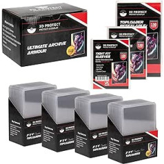 3D-Protect Archive Armour Toploader Sleeves Bundle, 4-in-1 Card Protector Set with Tight Fit, Signature Series, Resealable Sleeves, 400-Piece Card Toploader Set