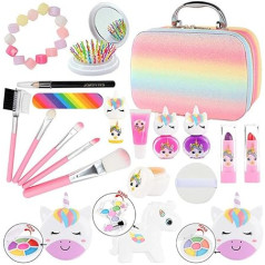 MISUVRSE kosmētikas rotaļlietas meitenēm Kosmētiskās rotaļlietas Play Box Make Up Rotaļlietas meitenēm Playset Lūpu krāsa Acu ēnas Drošs, netoksisks rotaļlietu komplekts meitenēm Kosmētikas rotaļlietas