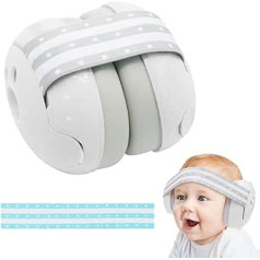 Baby Ear Protection Boys 0-36 Months, Infant Hearing Protection, Baby Noise Cancelling Ear Protection with 2 Pieces, Adjustable Soft Headband, Noise Cancelling Headphones for Newborns, Baby Gifts
