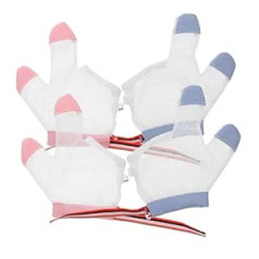 ibasenice 8 Paare ringbeißende handschuhe Daumenlutschen stoppt Daumenlutschstopp-Handschuh werkzeug Handschuhe für Kinder Baby-Daumenschutz Babyversorgung atmungsaktiv Sicherheitsmaske Netz