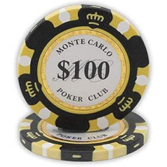 Da Vinci 14 g Clay Monte Carlo Poker Club Premium kvalitātes pokera žetoni - 50 žetoni