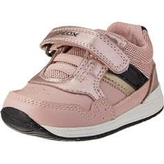 Geox Baby Girl B Rishon Girl First Walker Shoe, Old Rose Black, 24 EU